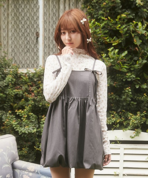 セール】【PHILLY】リボンセットバルーンミニワンピース