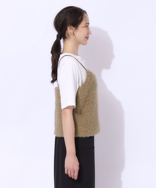 DRESKIP(ドレスキップ)の「◆【2点セット】秋冬も活躍 フェイクファービスチェ×Tシャツ(その他トップス・レディース・カーキ/ベージュ・02/03/04)」の10枚目の写真