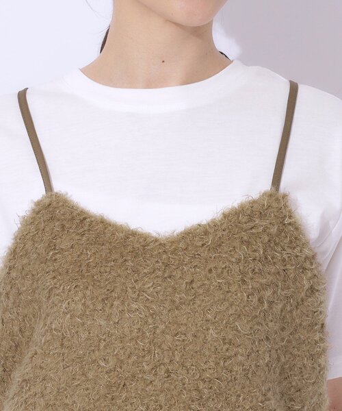 DRESKIP(ドレスキップ)の「◆【2点セット】秋冬も活躍 フェイクファービスチェ×Tシャツ(その他トップス・レディース・カーキ/ベージュ・02/03/04)」の8枚目の写真