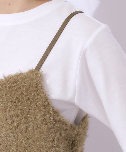 DRESKIP(ドレスキップ)の「◆【2点セット】秋冬も活躍 フェイクファービスチェ×Tシャツ(その他トップス・レディース・カーキ/ベージュ・02/03/04)」の7枚目の写真