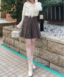 clear | クルミボタンタックショートパンツ [大人 カジュアル 着回し力抜群]≪再入荷≫(その他パンツ)