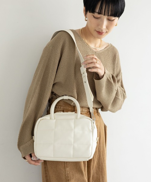 LEPSIM（レプシィム）の「パデットボストンバッグ　135656（ボストンバッグ・レディース・ブラック/アイボリー/ガンメタ/ブラウン・ONE SIZE）」の5枚目の写真