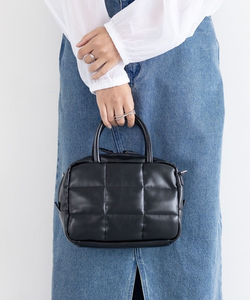 LEPSIM（レプシィム）の「パデットボストンバッグ　135656（ボストンバッグ・レディース・ブラック/アイボリー/ガンメタ/ブラウン・ONE SIZE）」の8枚目の写真