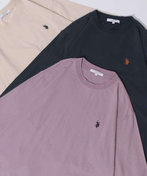 U.S. POLO ASSN.(ユーエスポロアッスン)の「U.S. POLO ASSN./ユーエスポロアッスン オーバーサイズ ワンポイント刺繍 長袖Tシャツ ロンT レディース メンズ(Tシャツ/カットソー・メンズ・アイボリー/ブラック/ダークグリーン/バイオレット/オートミール/ネイビー/ボルドー・M/L/LL)」の6枚目の写真