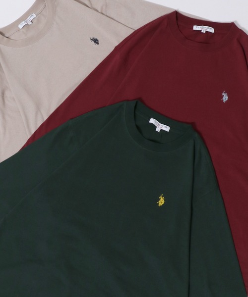 U.S. POLO ASSN.(ユーエスポロアッスン)の「U.S. POLO ASSN./ユーエスポロアッスン オーバーサイズ ワンポイント刺繍 長袖Tシャツ ロンT レディース メンズ(Tシャツ/カットソー・メンズ・アイボリー/ブラック/ダークグリーン/バイオレット/オートミール/ネイビー/ボルドー・M/L/LL)」の4枚目の写真
