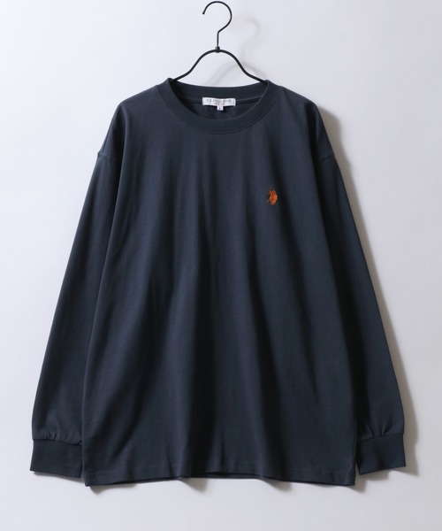 U.S. POLO ASSN.(ユーエスポロアッスン)の「U.S. POLO ASSN./ユーエスポロアッスン オーバーサイズ ワンポイント刺繍 長袖Tシャツ ロンT レディース メンズ(Tシャツ/カットソー・メンズ・アイボリー/ブラック/ダークグリーン/バイオレット/オートミール/ネイビー/ボルドー・M/L/LL)」の12枚目の写真