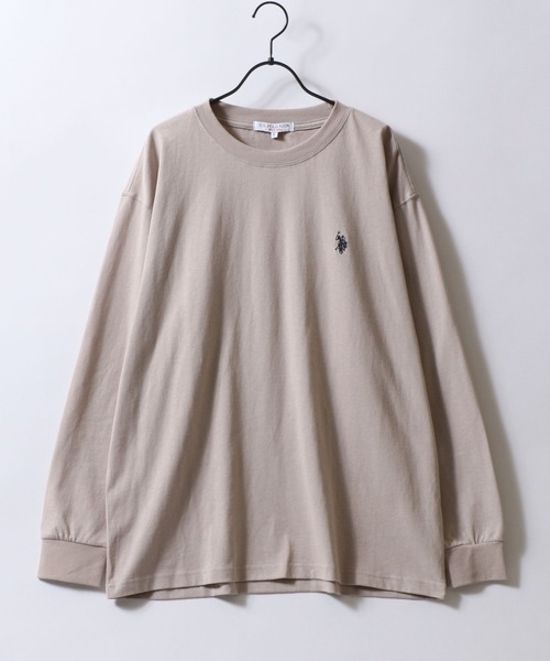 U.S. POLO ASSN.(ユーエスポロアッスン)の「U.S. POLO ASSN./ユーエスポロアッスン オーバーサイズ ワンポイント刺繍 長袖Tシャツ ロンT レディース メンズ(Tシャツ/カットソー・メンズ・アイボリー/ブラック/ダークグリーン/バイオレット/オートミール/ネイビー/ボルドー・M/L/LL)」の10枚目の写真