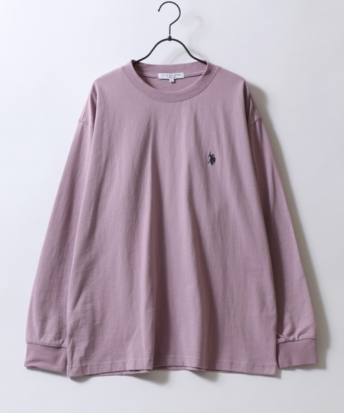 U.S. POLO ASSN.(ユーエスポロアッスン)の「U.S. POLO ASSN./ユーエスポロアッスン オーバーサイズ ワンポイント刺繍 長袖Tシャツ ロンT レディース メンズ(Tシャツ/カットソー・メンズ・アイボリー/ブラック/ダークグリーン/バイオレット/オートミール/ネイビー/ボルドー・M/L/LL)」の13枚目の写真