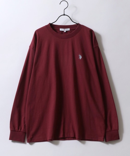 U.S. POLO ASSN.(ユーエスポロアッスン)の「U.S. POLO ASSN./ユーエスポロアッスン オーバーサイズ ワンポイント刺繍 長袖Tシャツ ロンT レディース メンズ(Tシャツ/カットソー・メンズ・アイボリー/ブラック/ダークグリーン/バイオレット/オートミール/ネイビー/ボルドー・M/L/LL)」の14枚目の写真