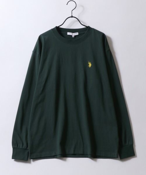 U.S. POLO ASSN.(ユーエスポロアッスン)の「U.S. POLO ASSN./ユーエスポロアッスン オーバーサイズ ワンポイント刺繍 長袖Tシャツ ロンT レディース メンズ(Tシャツ/カットソー・メンズ・アイボリー/ブラック/ダークグリーン/バイオレット/オートミール/ネイビー/ボルドー・M/L/LL)」の11枚目の写真