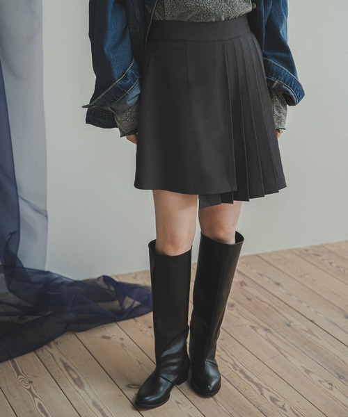 PRIORITYプリーツパンツスカート新品チャコールmal.レレレさん セール】プリーツスカートパンツ（その他パンツ）｜bohmal