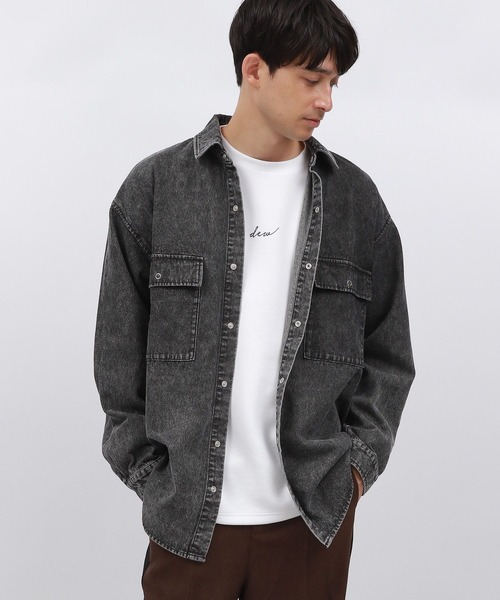 LAKOLE（ラコレ）の「ウォッシュドデニム長袖シャツ / 140380（シャツ/ブラウス・メンズ・ブラック/ブルー・MEDIUM/LARGE）」の2枚目の写真