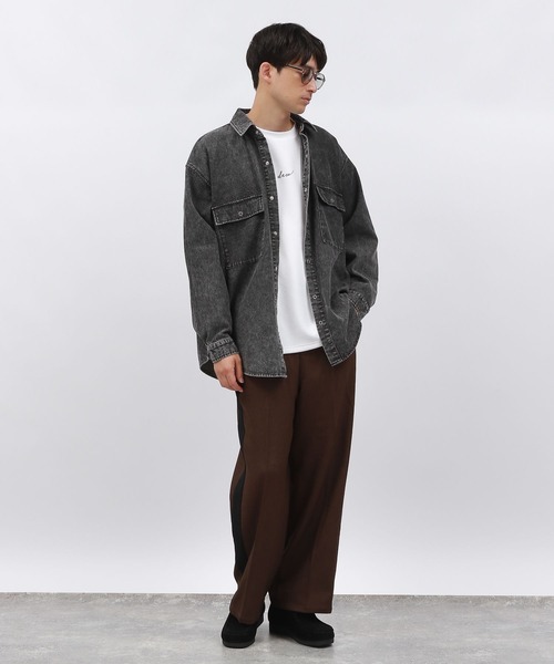 LAKOLE（ラコレ）の「ウォッシュドデニム長袖シャツ / 140380（シャツ/ブラウス・メンズ・ブラック/ブルー・MEDIUM/LARGE）」の3枚目の写真