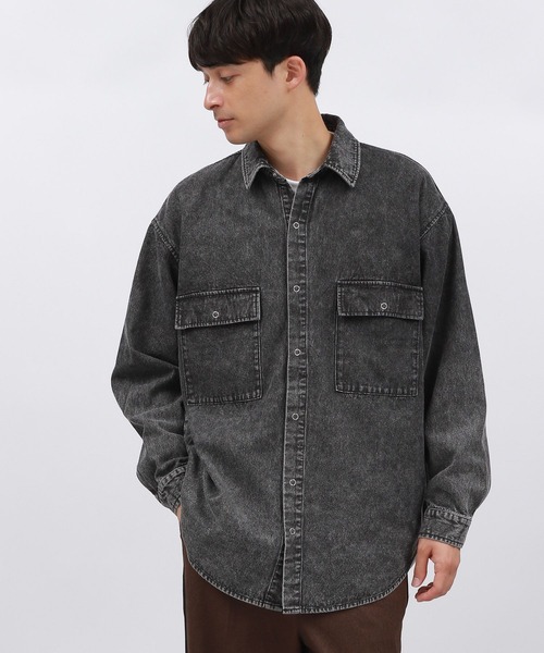 LAKOLE（ラコレ）の「ウォッシュドデニム長袖シャツ / 140380（シャツ/ブラウス・メンズ・ブラック/ブルー・MEDIUM/LARGE）」の4枚目の写真