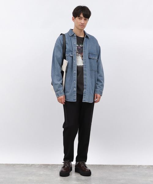 LAKOLE（ラコレ）の「ウォッシュドデニム長袖シャツ / 140380（シャツ/ブラウス・メンズ・ブラック/ブルー・MEDIUM/LARGE）」の5枚目の写真