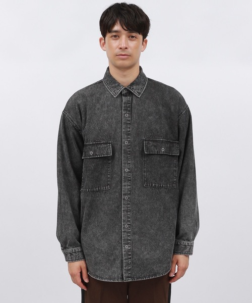 LAKOLE（ラコレ）の「ウォッシュドデニム長袖シャツ / 140380（シャツ/ブラウス・メンズ・ブラック/ブルー・MEDIUM/LARGE）」の7枚目の写真