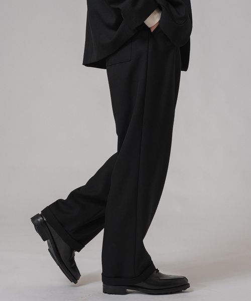 EDIFICE(エディフィス)の「CONFFECT EDIFICE Marine Cloth 2pleats Pants(スラックス・メンズ・ブラック・SMALL/MEDIUM/LARGE)」の2枚目の写真