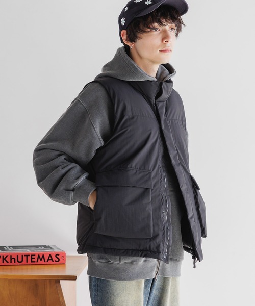 セール】【AIRTHERMAL/高機能中綿】ナイロンフラップポケット/ショート