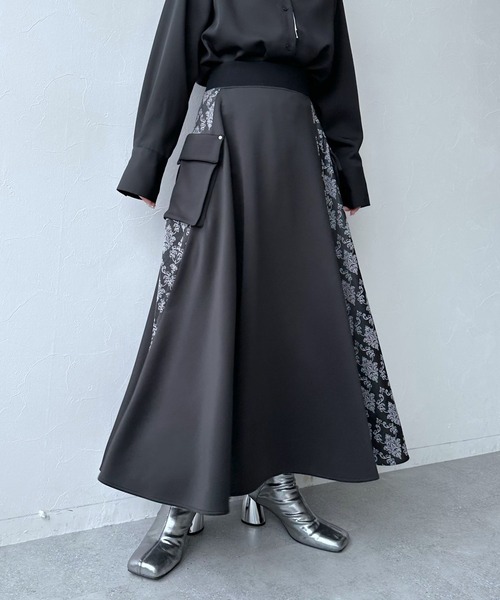 HARE(ハレ)の「キリカエジャガードジャージスカート(HARE)(スカート・レディース・ネイビー/ブラック・FREE)」の8枚目の写真