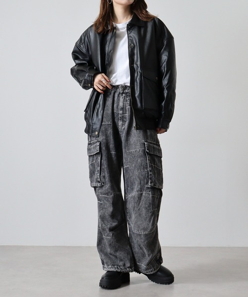 セール】Denim patchwork cargo pants / デニムパッチワークカーゴ