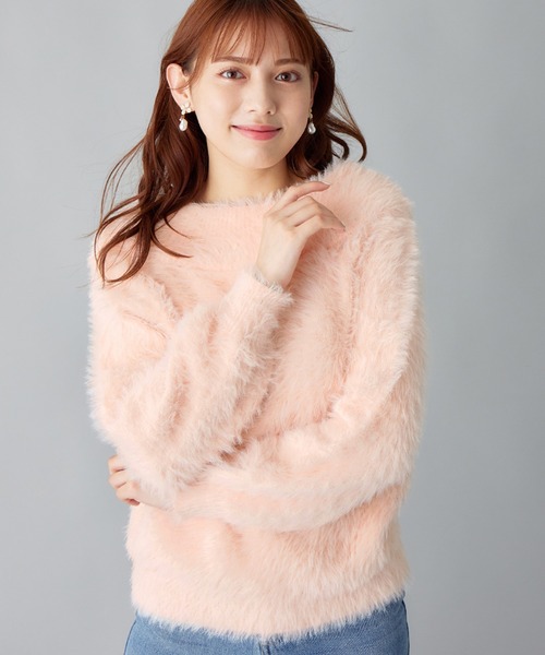 M me eme エムミーエメ オフショル フェザーファーニット　アイボリー m me eme エムミーエメ ♡ オフショルフェザーファーニット m me eme