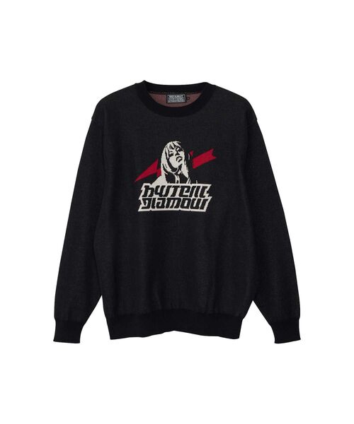 HYSTERIC GLAMOUR（ヒステリックグラマー）の「AREA HGジャカート セーター（ニット/セーター・メンズ・ブラック/トップグレー/ブルー・X-LARGE/LARGE/MEDIUM/SMALL）」の2枚目の写真