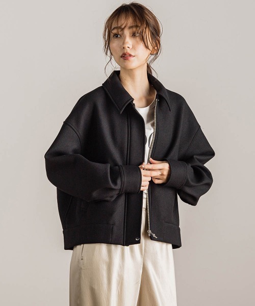 Droite lautreamont（ドロワットロートレアモン）の「【カタログ掲載】ツィードギャバボンディングブルゾン≪手洗い可能≫（ブルゾン・レディース・ブラック系その他/ブラック・M）」の4枚目の写真