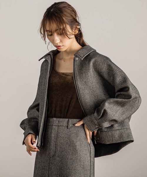 Droite lautreamont（ドロワットロートレアモン）の「【カタログ掲載】ツィードギャバボンディングブルゾン≪手洗い可能≫（ブルゾン・レディース・ブラック系その他/ブラック・M）」の15枚目の写真