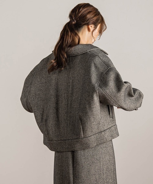 Droite lautreamont（ドロワットロートレアモン）の「【カタログ掲載】ツィードギャバボンディングブルゾン≪手洗い可能≫（ブルゾン・レディース・ブラック系その他/ブラック・M）」の17枚目の写真