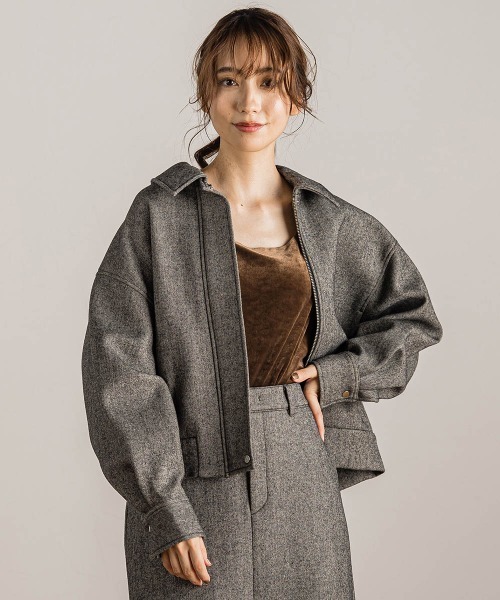 Droite lautreamont（ドロワットロートレアモン）の「【カタログ掲載】ツィードギャバボンディングブルゾン≪手洗い可能≫（ブルゾン・レディース・ブラック系その他/ブラック・M）」の19枚目の写真