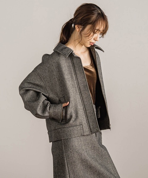 Droite lautreamont（ドロワットロートレアモン）の「【カタログ掲載】ツィードギャバボンディングブルゾン≪手洗い可能≫（ブルゾン・レディース・ブラック系その他/ブラック・M）」の20枚目の写真