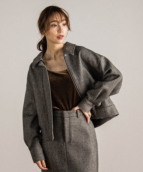 Droite lautreamont（ドロワットロートレアモン）の「【カタログ掲載】ツィードギャバボンディングブルゾン≪手洗い可能≫（ブルゾン・レディース・ブラック系その他/ブラック・M）」の21枚目の写真