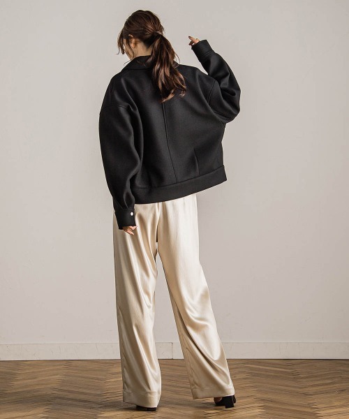 Droite lautreamont（ドロワットロートレアモン）の「【カタログ掲載】ツィードギャバボンディングブルゾン≪手洗い可能≫（ブルゾン・レディース・ブラック系その他/ブラック・M）」の12枚目の写真