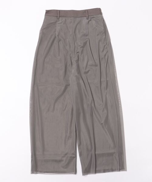 STYLEBLOCK（スタイルブロック）の「ツイル×チュールレイヤードパンツ（その他パンツ・レディース・アイボリー/グレイッシュベージュ/オリーブ/ブラック/グレー・M）」の3枚目の写真