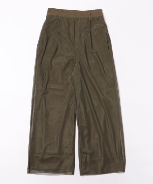 STYLEBLOCK（スタイルブロック）の「ツイル×チュールレイヤードパンツ（その他パンツ・レディース・アイボリー/グレイッシュベージュ/オリーブ/ブラック/グレー・M）」の5枚目の写真