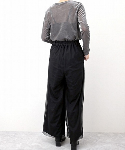 STYLEBLOCK（スタイルブロック）の「ツイル×チュールレイヤードパンツ（その他パンツ・レディース・アイボリー/グレイッシュベージュ/オリーブ/ブラック/グレー・M）」の10枚目の写真