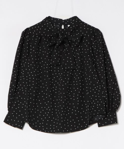 PREFERIR(プレフェリール)の「ドットプリント 2WAYボータイブラウス(シャツ/ブラウス・レディース・ベージュ/ブラック・SMALL/MEDIUM/LARGE)」の4枚目の写真