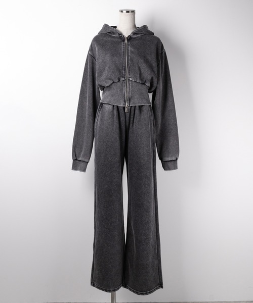 【セットアップ】〈DWS〉ハイツイストビンテージジャケット・ワイドパンツ セットアップ 】ピグメントヴィンテージショートパーカー ＋