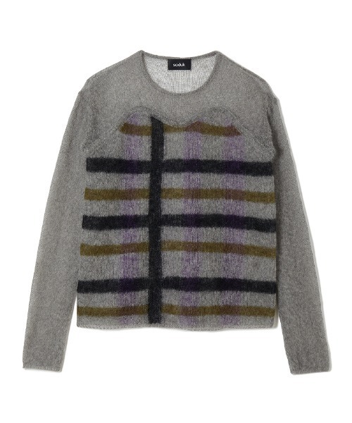 soduk(スドーク)の「【soduk】double striped knit top(ニット/セーター・レディース・グレー/ホワイト・ONE SIZE)」の7枚目の写真