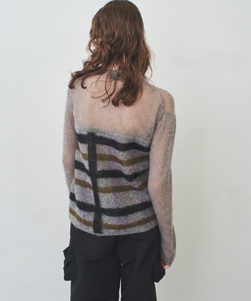 soduk(スドーク)の「【soduk】double striped knit top(ニット/セーター・レディース・グレー/ホワイト・ONE SIZE)」の10枚目の写真