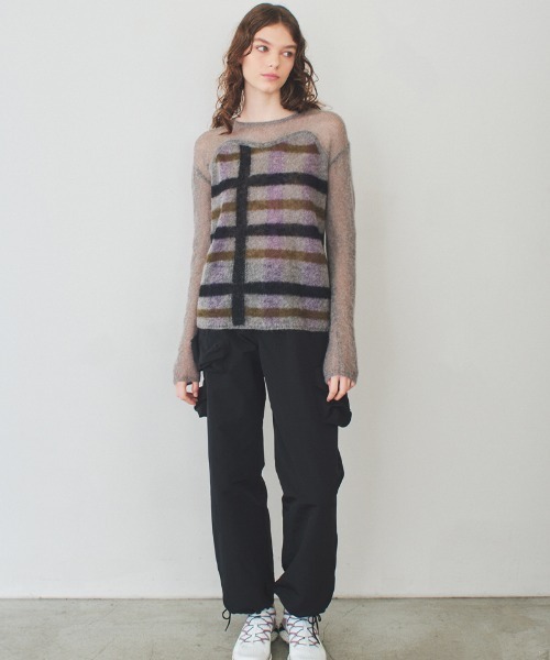 soduk(スドーク)の「【soduk】double striped knit top(ニット/セーター・レディース・グレー/ホワイト・ONE SIZE)」の11枚目の写真