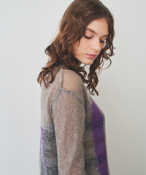 soduk(スドーク)の「【soduk】double striped knit top(ニット/セーター・レディース・グレー/ホワイト・ONE SIZE)」の16枚目の写真