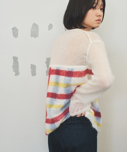 soduk(スドーク)の「【soduk】double striped knit top(ニット/セーター・レディース・グレー/ホワイト・ONE SIZE)」の19枚目の写真