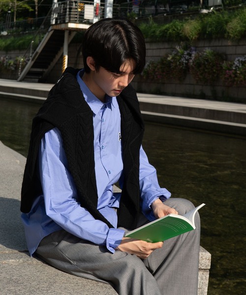 ALAND（エーランド）の「【UNISEX】ALAND／Aロゴ ケーブルニットカーディガン（カーディガン/ボレロ・レディース・ブラック/ホワイト/ネイビー・MEDIUM/LARGE）」の6枚目の写真