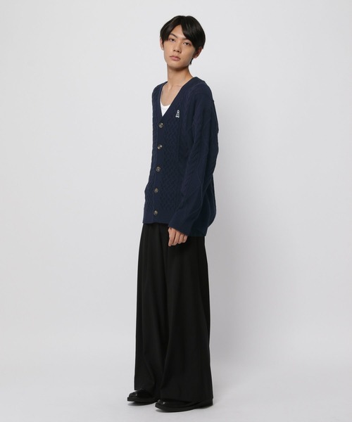 カーディガン 「UNISEX」ALAND／Aロゴ ケーブルニットカーディガン レディース メンズ ALAND カーディガン 「UNISEX」ALAND／Aロゴ ケーブルニット