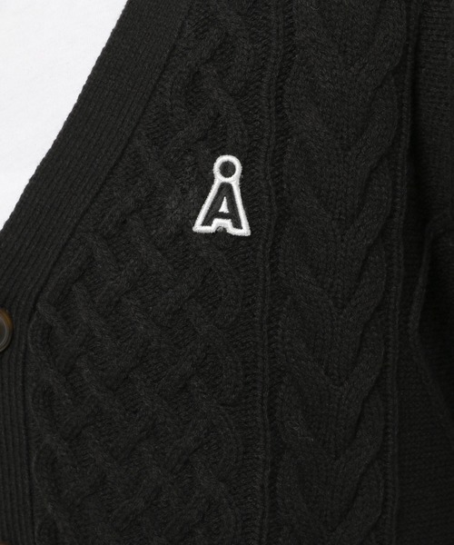 カーディガン 「UNISEX」ALAND／Aロゴ ケーブルニットカーディガン レディース メンズ ALAND カーディガン 「UNISEX」ALAND／Aロゴ ケーブルニット