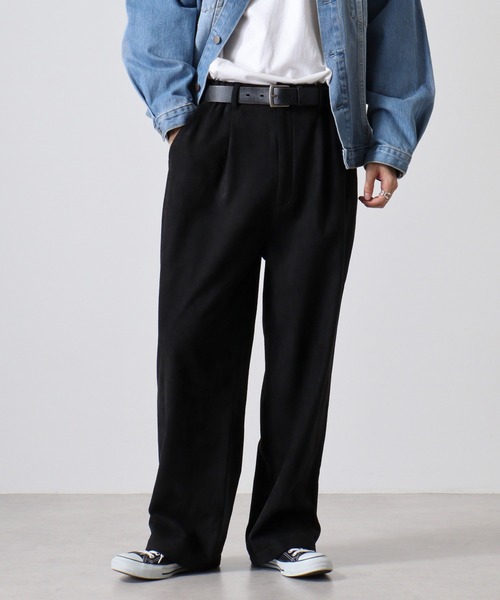 【セール】ATELANE フェイクスエードワイドパンツ（スウェットパンツ）｜ATELANE（アテレーン）