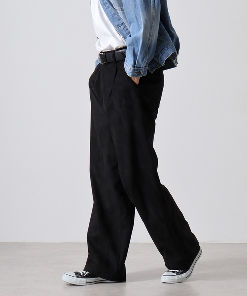 【セール】ATELANE フェイクスエードワイドパンツ（スウェットパンツ）｜ATELANE（アテレーン）