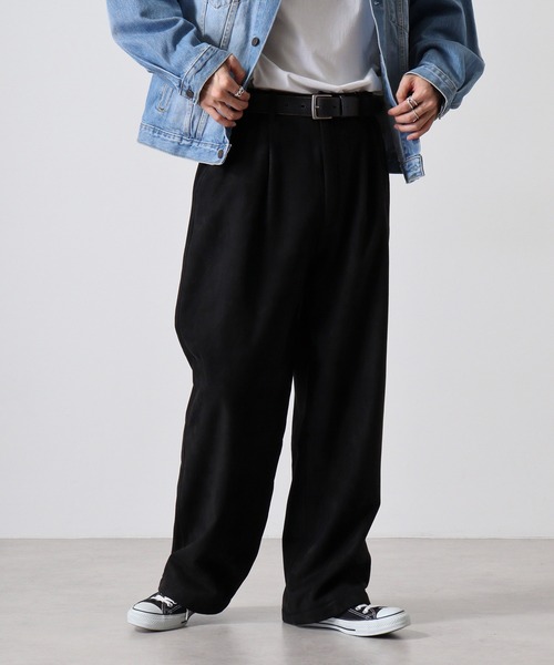 【セール】ATELANE フェイクスエードワイドパンツ（スウェットパンツ）｜ATELANE（アテレーン）