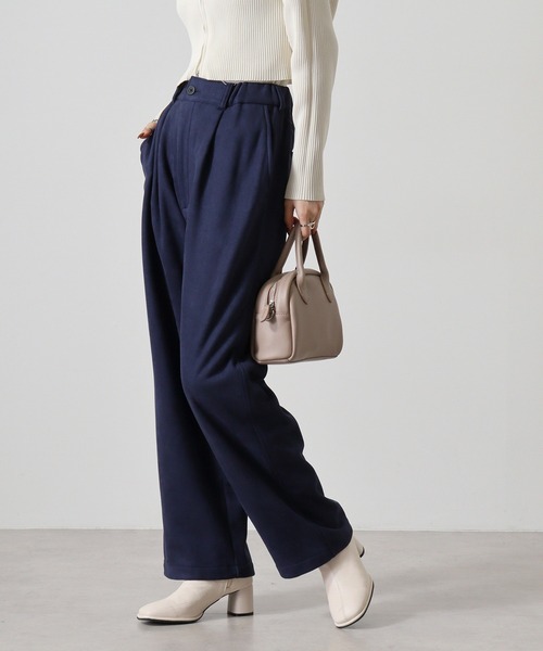 【セール】ATELANE フェイクスエードワイドパンツ（スウェットパンツ）｜ATELANE（アテレーン）